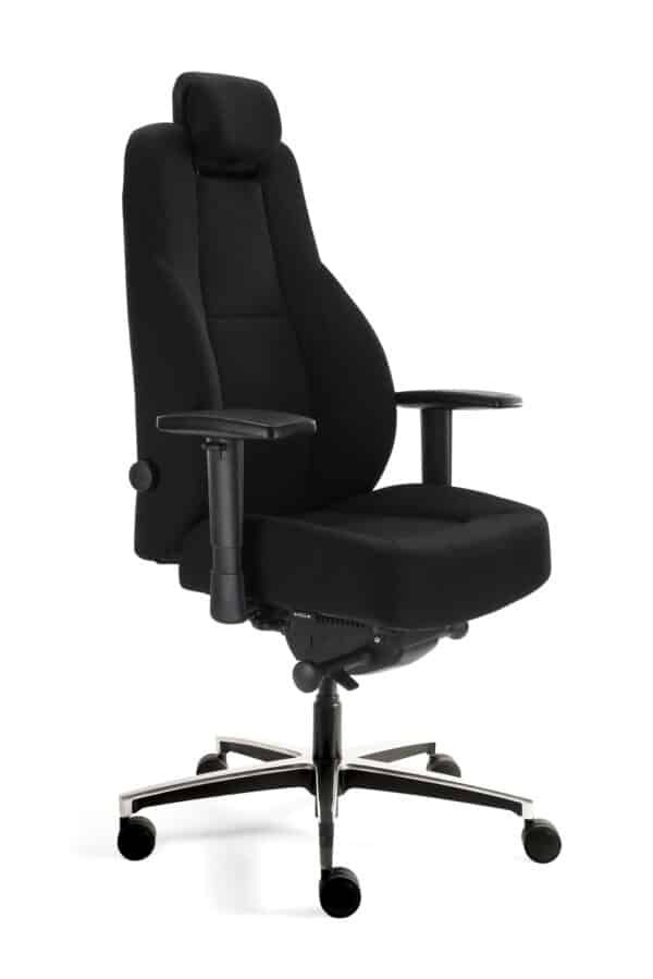 Super ergonomische 24-uurs bureaustoel A381, Zwart stof