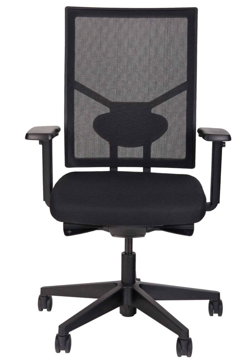 Ergonomische bureaustoel 987 NPR-1813 zwarte zitting met rug in zwarte mesh stof