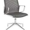 Design vergaderstoel in mesh zwart-alu​