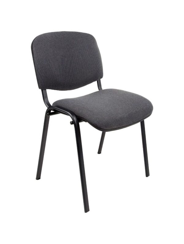 Vergaderstoel of conferentiestoel basic zwart frame zonder armleuningen Antraciet stof