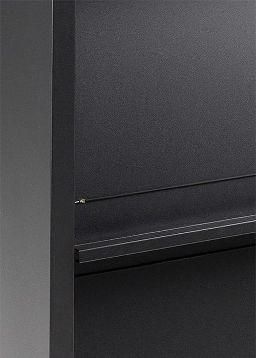 Tijdschriftenkast 195x100x42cm met onderkast Zwart