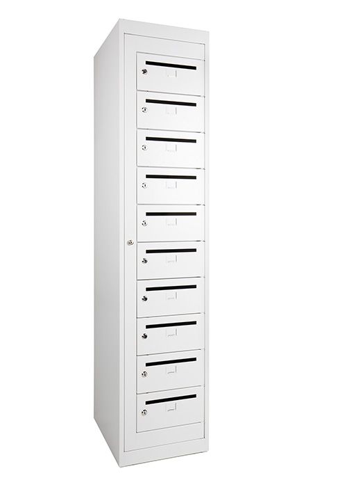 Stalen Postkast Grijs Frame Witte Deuren
