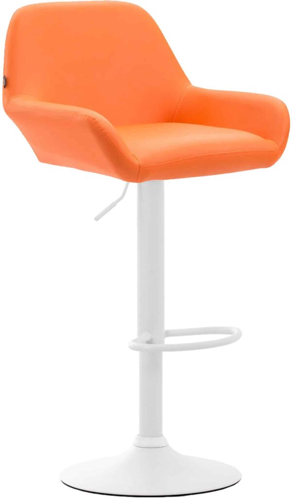 Barkruk Mysen Kunstleer Wit Frame Oranje