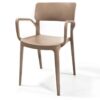 Stapelbare kantinestoel met armleggers 0102 Beige