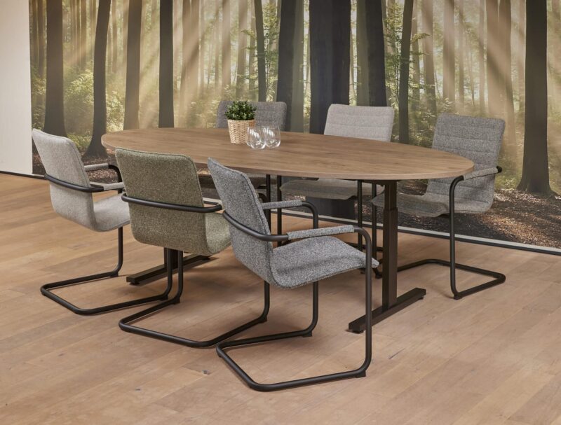 Vergadertafel Quick ellips 220x110cm