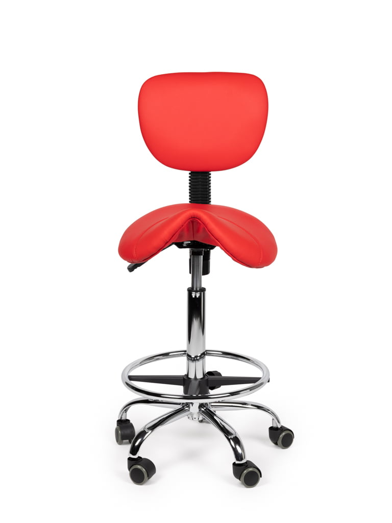Zadelkruk met rugleuning standaard Rood met voetring