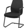 Vergaderstoel hoge rug Elan in zwart stof met zwart frame